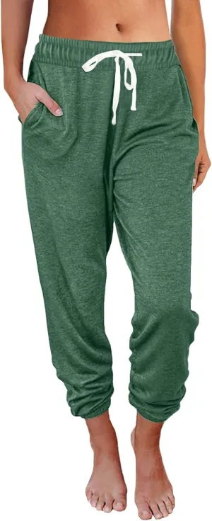 2025 Sweatpants Women Baggy Cinch Bottom Athletic Pants Straight Leg Joggers with Pocket Lounge Pajamas Soft Trousers