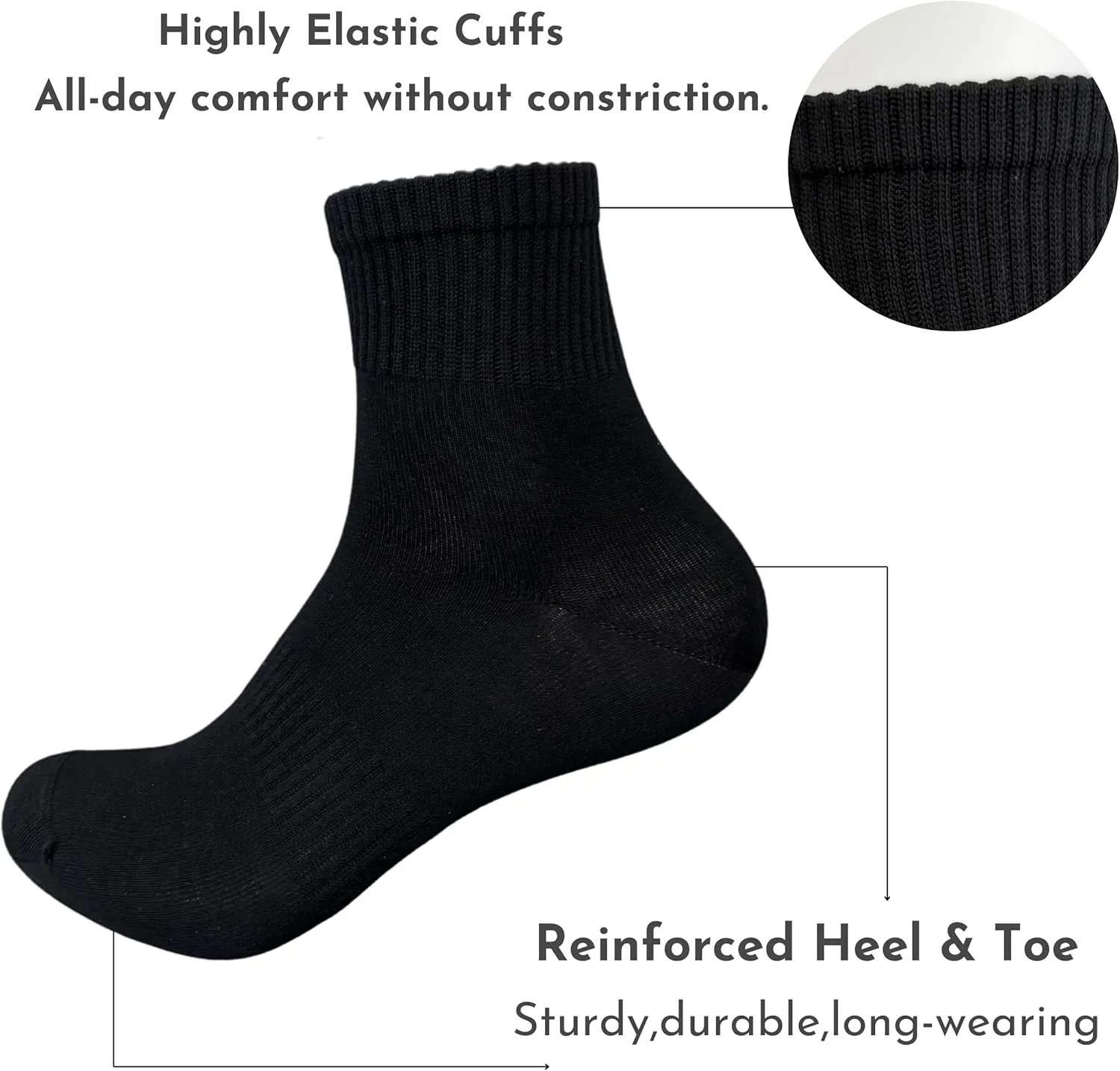 3 Pairs Athletic Crew Socks for Men Women, Seaweed Fiber Moisture Wicking Running Socks, Cushioned Breathable Fit