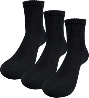 3 Pairs Athletic Crew Socks for Men Women, Seaweed Fiber Moisture Wicking Running Socks, Cushioned Breathable Fit
