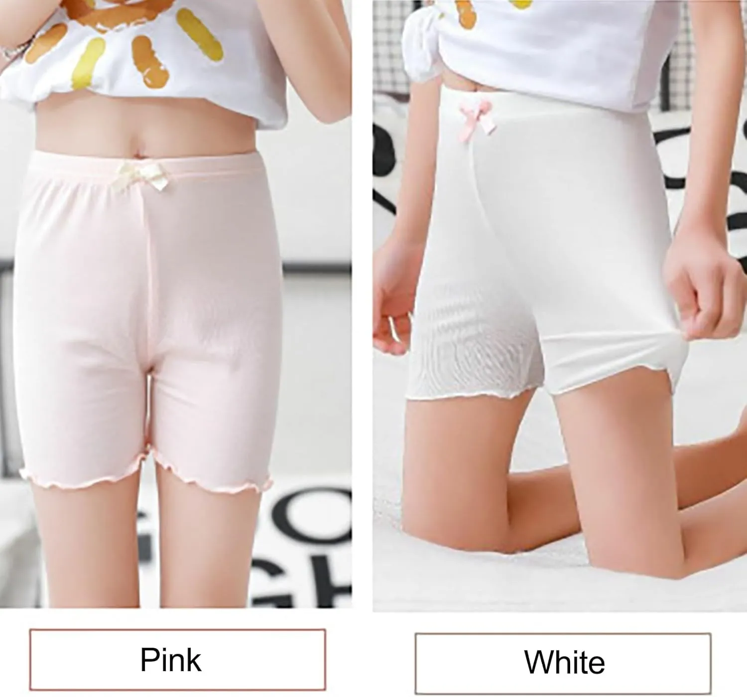 4 Pack Toddler Girls Dance Shorts Girls Bike Short Breathable Summer Soild Ribbed Shorts Baby Cartwheel Short