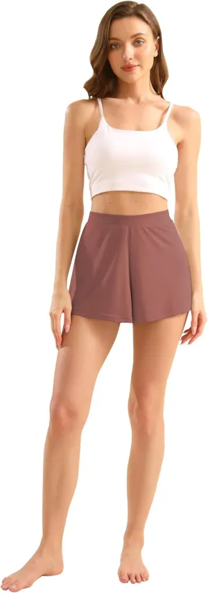 5 Pack Modal Soft Lounge Shorts for Women High Waist Casual Sleepwear Cozy Pajama Bottom Comfy Pajama