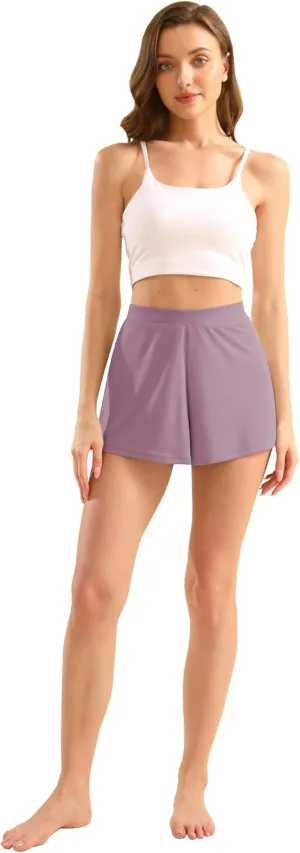 5 Pack Modal Soft Lounge Shorts for Women High Waist Casual Sleepwear Cozy Pajama Bottom Comfy Pajama