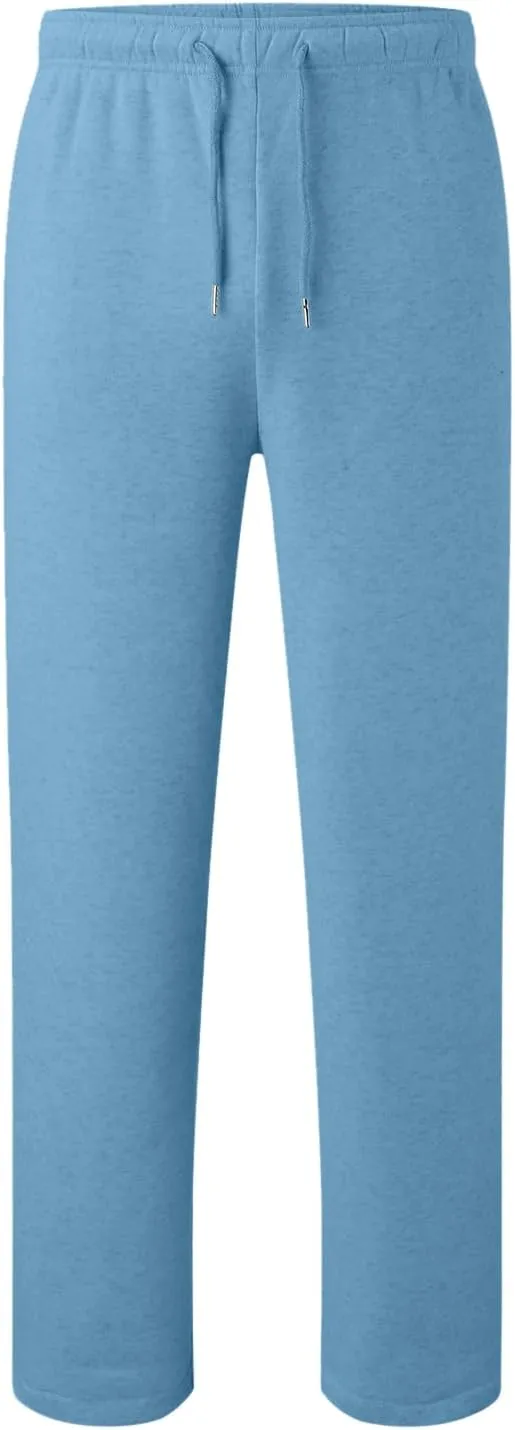 Alalaso Men's Casual Sweatpants Lightweight Elastic Waist Drawstring Lounge Sweatpants Straight Leg Trousers with Pockets