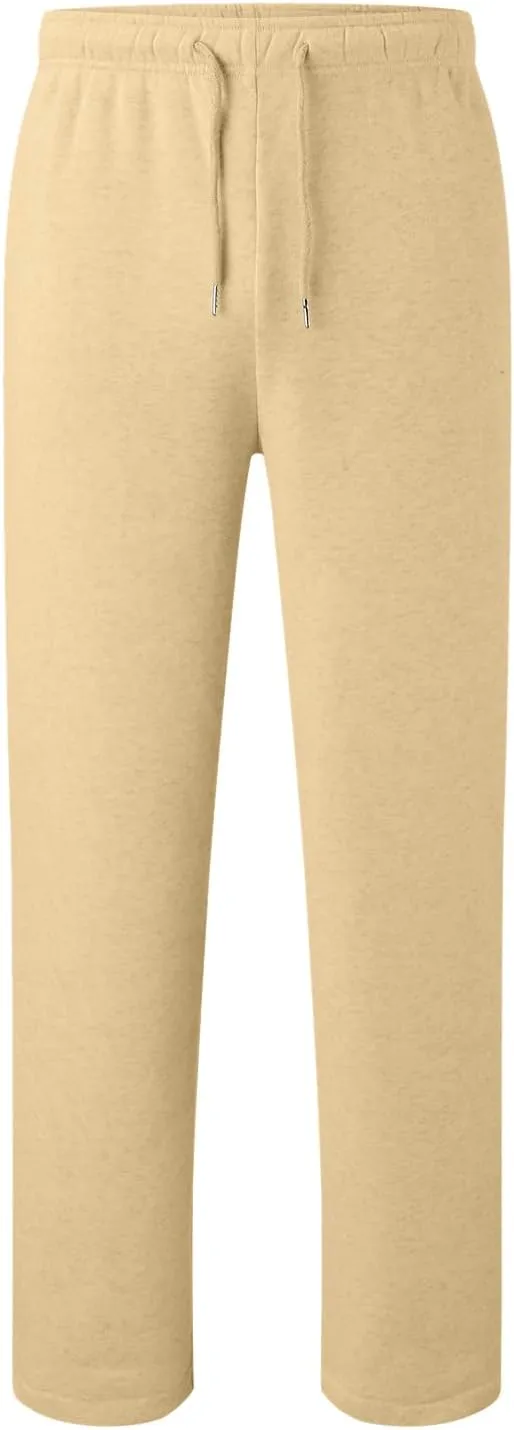 Alalaso Men's Casual Sweatpants Lightweight Elastic Waist Drawstring Lounge Sweatpants Straight Leg Trousers with Pockets