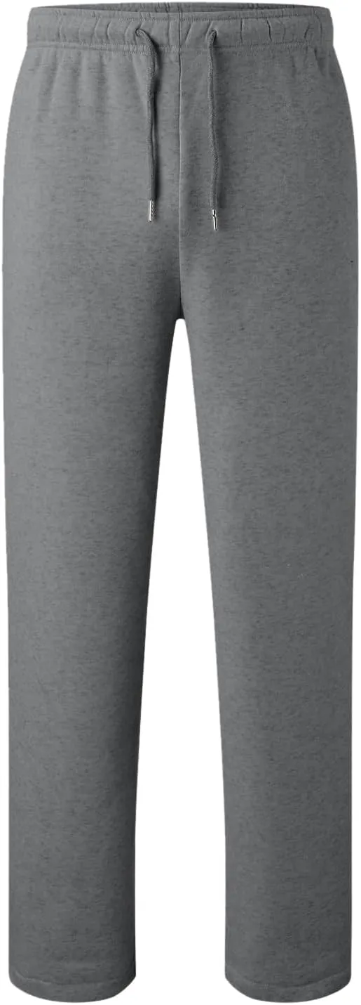 Alalaso Men's Casual Sweatpants Lightweight Elastic Waist Drawstring Lounge Sweatpants Straight Leg Trousers with Pockets