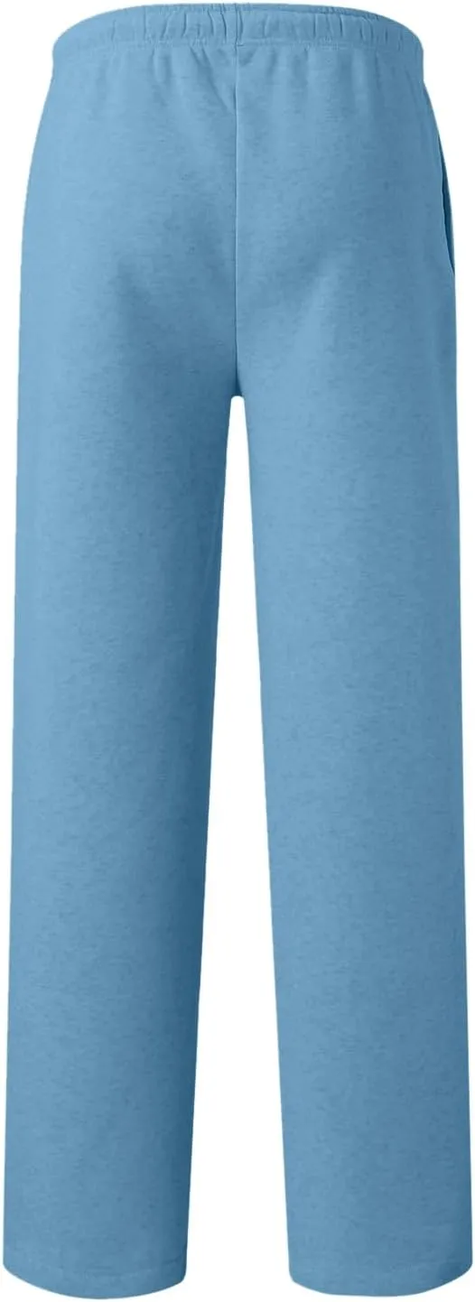 Alalaso Men's Casual Sweatpants Lightweight Elastic Waist Drawstring Lounge Sweatpants Straight Leg Trousers with Pockets