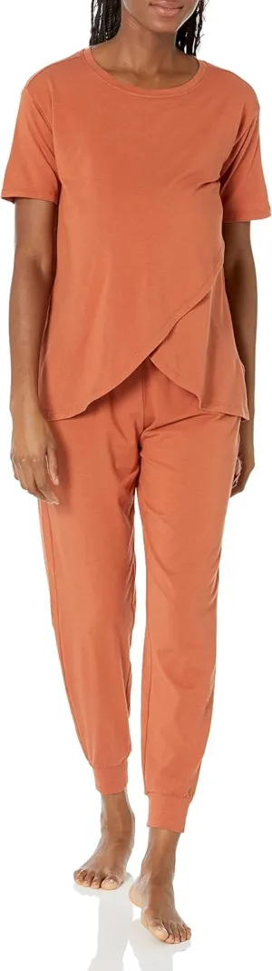 Amazon Essentials Women's Cotton Maternity and Nursing Sleepwear Pajama Set