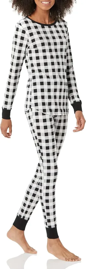 Amazon Essentials Women's Snug-Fit Cotton Sleepwear Pajama Set (Available in Plus Size)