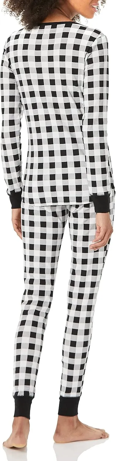 Amazon Essentials Women's Snug-Fit Cotton Sleepwear Pajama Set (Available in Plus Size)