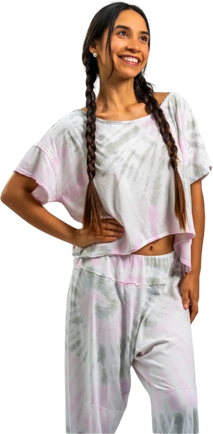 Anna Organic Cotton Pajama Set, 2-Piece Short Sleeve Top and Long Pants