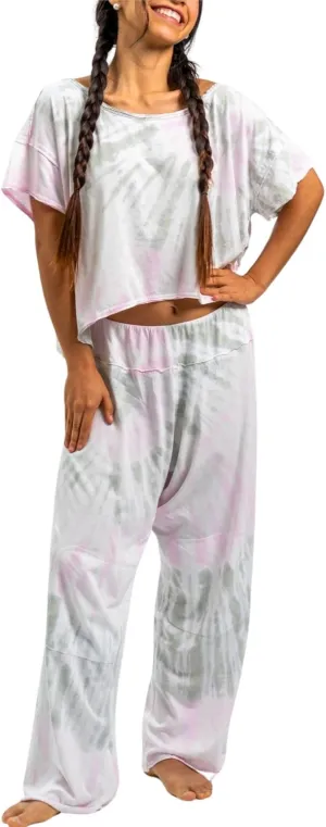 Anna Organic Cotton Pajama Set, 2-Piece Short Sleeve Top and Long Pants