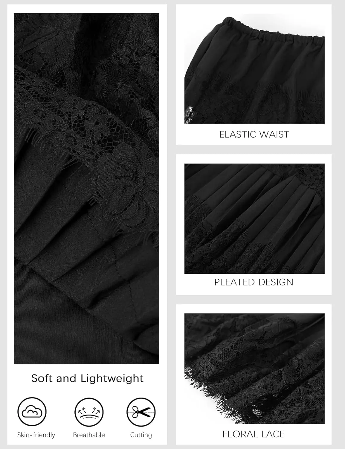 Arssm Womens Y2k Ruffle Mini Skirt Lace Pleated Short Skirt Elastic Waist A-Line Tiered Flowy Skirts Streetwear