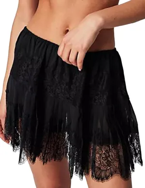 Arssm Womens Y2k Ruffle Mini Skirt Lace Pleated Short Skirt Elastic Waist A-Line Tiered Flowy Skirts Streetwear