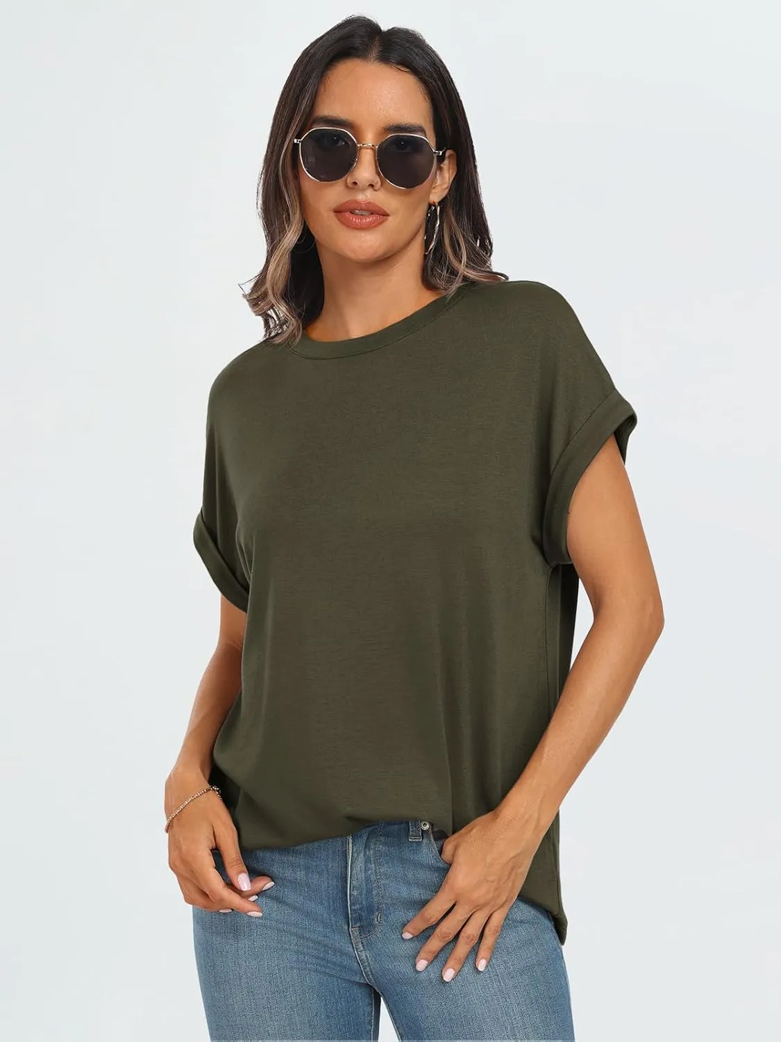 AUTOMET Womens Summer Tops Oversized Short Sleeve Business Casual T Shirts Trendy Fashion Clothes Spring Outfits 2025