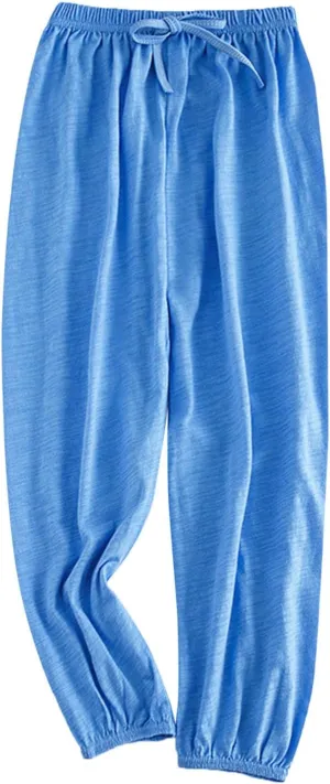 Baby Long 𝐁loomers Soft Slub Cotton Harem Pants for Boys Girls Soild Elastic Casual Joggers Dance Pants