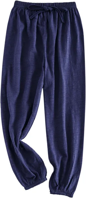 Baby Long 𝐁loomers Soft Slub Cotton Harem Pants for Boys Girls Soild Elastic Casual Joggers Dance Pants