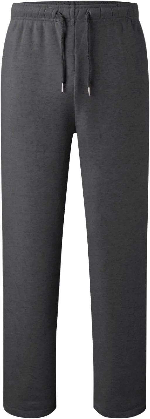 Baggy Sweatpants Men Open Bottom Fleece Straight Leg Jogger Sweat Pants Soft Cotton Athletic Golf Pants with Pockets
