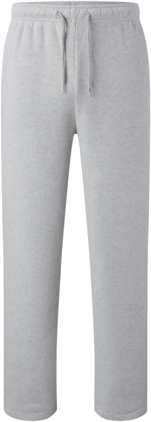 Baggy Sweatpants Men Open Bottom Fleece Straight Leg Jogger Sweat Pants Soft Cotton Athletic Golf Pants with Pockets