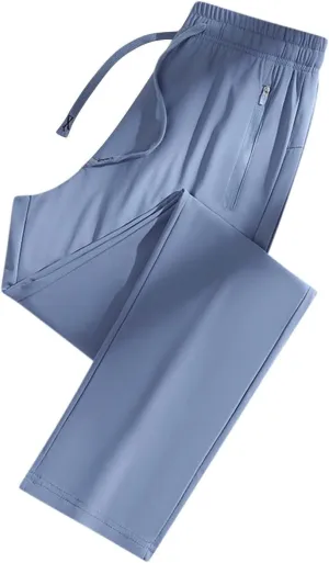 Beeswan Pants for Women Ice Silk Quick Dry Tapered Pant Stretch Drawstring Waist Breathable Loose Solid Athletic Pants