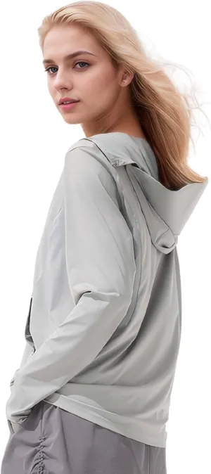 BENEUNDER Cooling Women's UPF 50  Sun Protection Lightweight Hoodie Jacket Long Sleeve Active Sun Shirts for Outdoor Workout