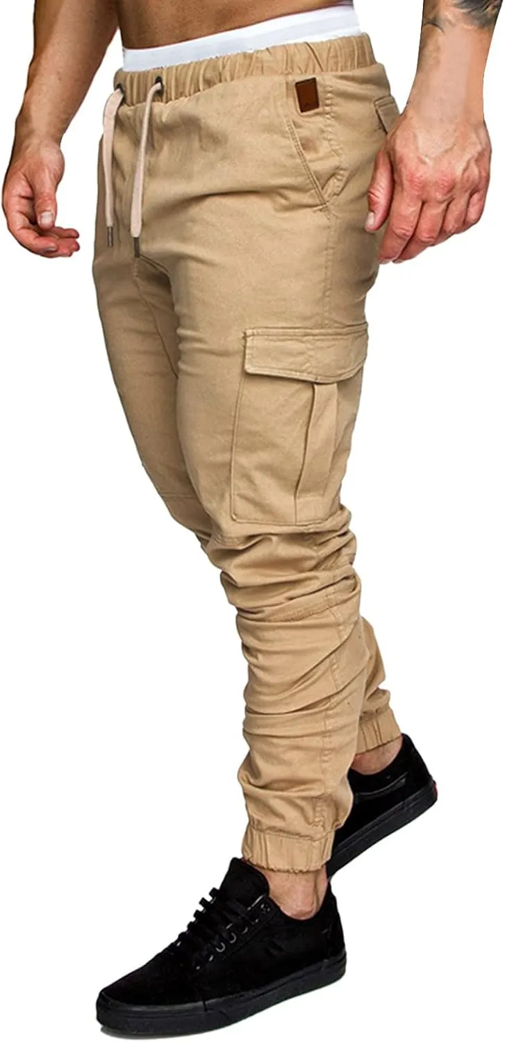 BIFUTON Mens Cargo Pants, Men's Athletic Workout Joggers Lightweight Running Pants Casual Jogging Gym Sweatpants Active Pants
