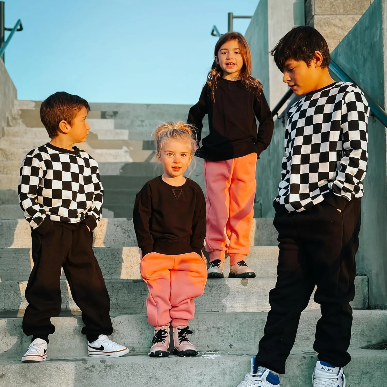 BIG ELEPHANT Boys Girls Fleece Lined Sweatpants, Youth Soft Cotton Athletic Jogger, Kids Basic Active Pants with Pockets