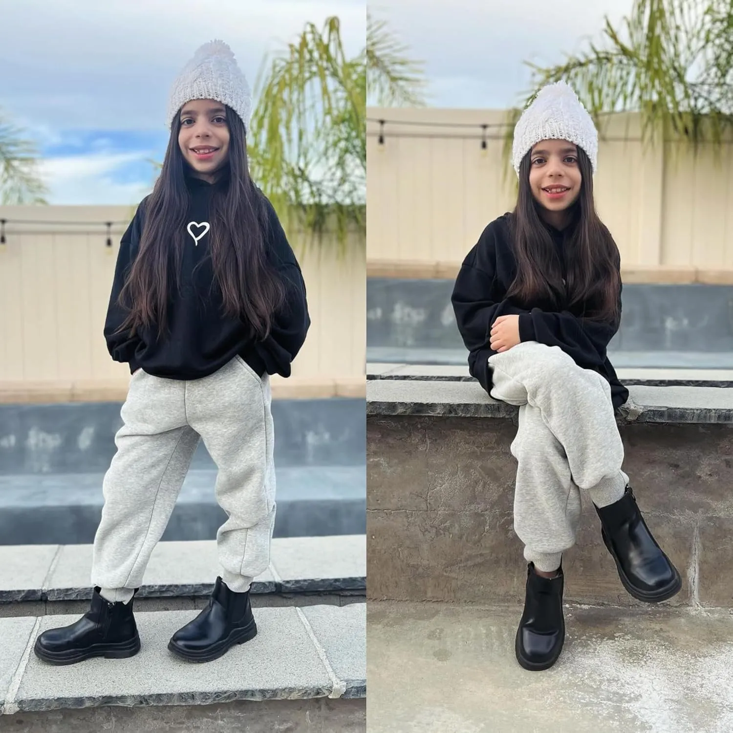 BIG ELEPHANT Boys Girls Fleece Lined Sweatpants, Youth Soft Cotton Athletic Jogger, Kids Basic Active Pants with Pockets