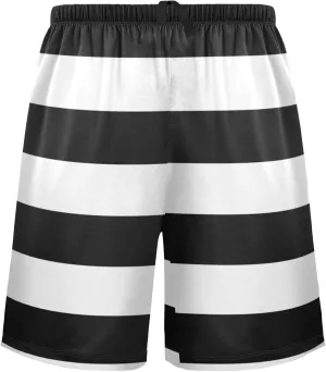 Blue And Red Horizontal Stripe Fashion Striped Pattern Men's Pajama Pants Shorts Sleepwear Lounge Pajama Bottoms