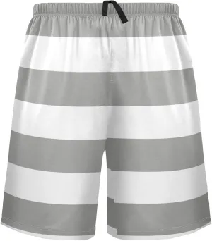 Blue And Red Horizontal Stripe Fashion Striped Pattern Men's Pajama Pants Shorts Sleepwear Lounge Pajama Bottoms