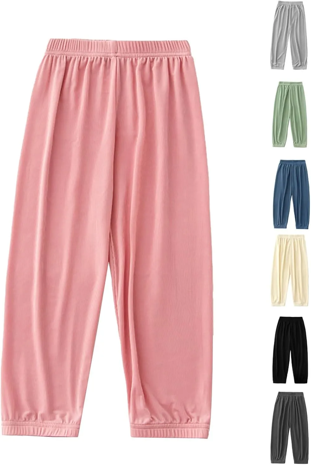 Boys Long Pants Soft Cotton Solid Harem Sweatpants for Boys Girls Breathable Quick Dry Loose Trousers