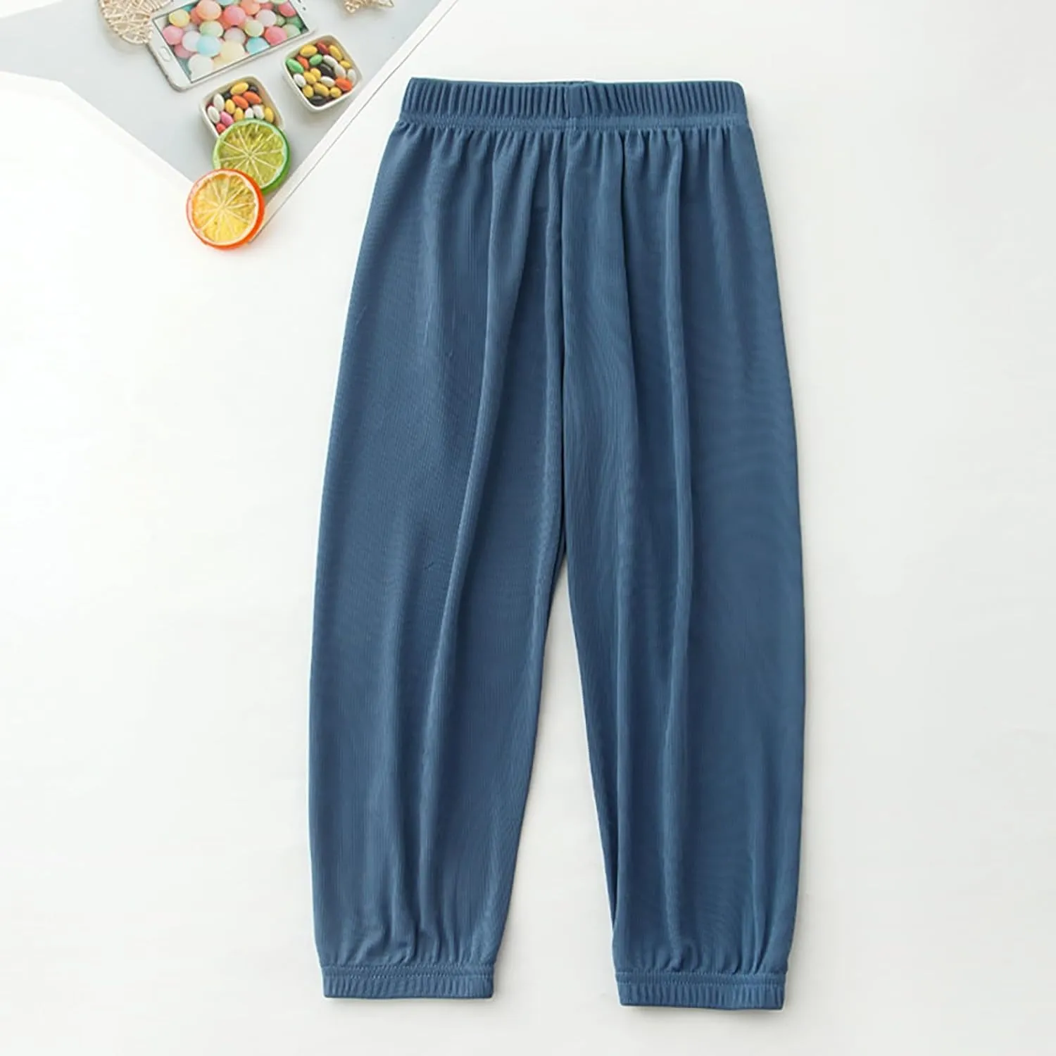 Boys Long Pants Soft Cotton Solid Harem Sweatpants for Boys Girls Breathable Quick Dry Loose Trousers