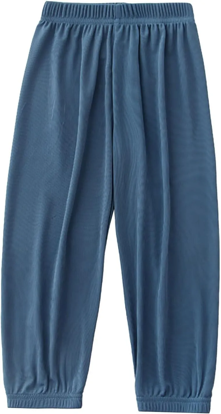 Boys Long Pants Soft Cotton Solid Harem Sweatpants for Boys Girls Breathable Quick Dry Loose Trousers