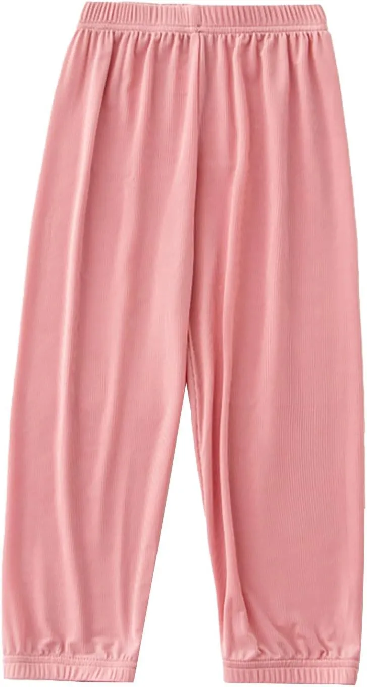 Boys Long Pants Soft Cotton Solid Harem Sweatpants for Boys Girls Breathable Quick Dry Loose Trousers