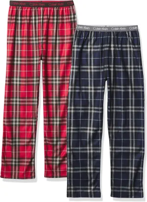 Calvin Klein Boys' Sleepwear Super Soft Brushed Micro Pajama Pants (2 Pack)