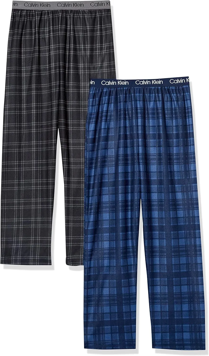 Calvin Klein Boys' Sleepwear Super Soft Brushed Micro Pajama Pants (2 Pack)