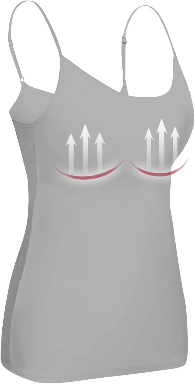 Camisole Tops for Women Built in Bra Spaghetti Strap Workout Yoga Shirts Basic Padded Tank Tops 2025 Summer Clothes