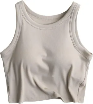 Camisole Tops for Women Built in Bra Spaghetti Strap Workout Yoga Shirts Basic Padded Tank Tops 2025 Summer Clothes