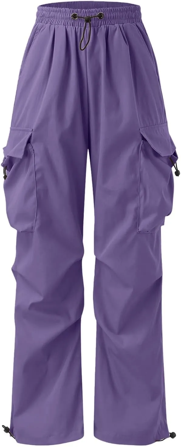 Cargo Pants for Men Baggy Parachute Pants Men Streetwear Y2K Joggers Drawstring Sweatpants Mens Lightweight Trousers