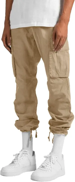 Cargo Pants for Men Lightweight Casual Relaxed Fit Trousers Drawstring Waist Pants Overalls Athletic Joggers