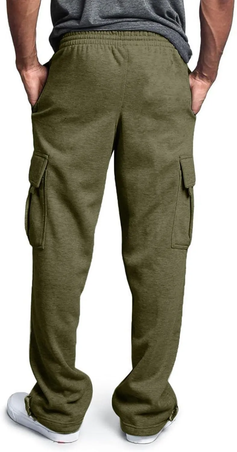 Cargo Sweatpants for Men Relaxed Fit Casual Solid Joggers Stretch Baggy Lightweight Classic Overalls with Pockets