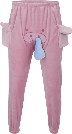 Cartoon Elephant Pants Cute Animal Pants Big Nose and Ears Unisex Soft Elephant Homewear Sleepwear