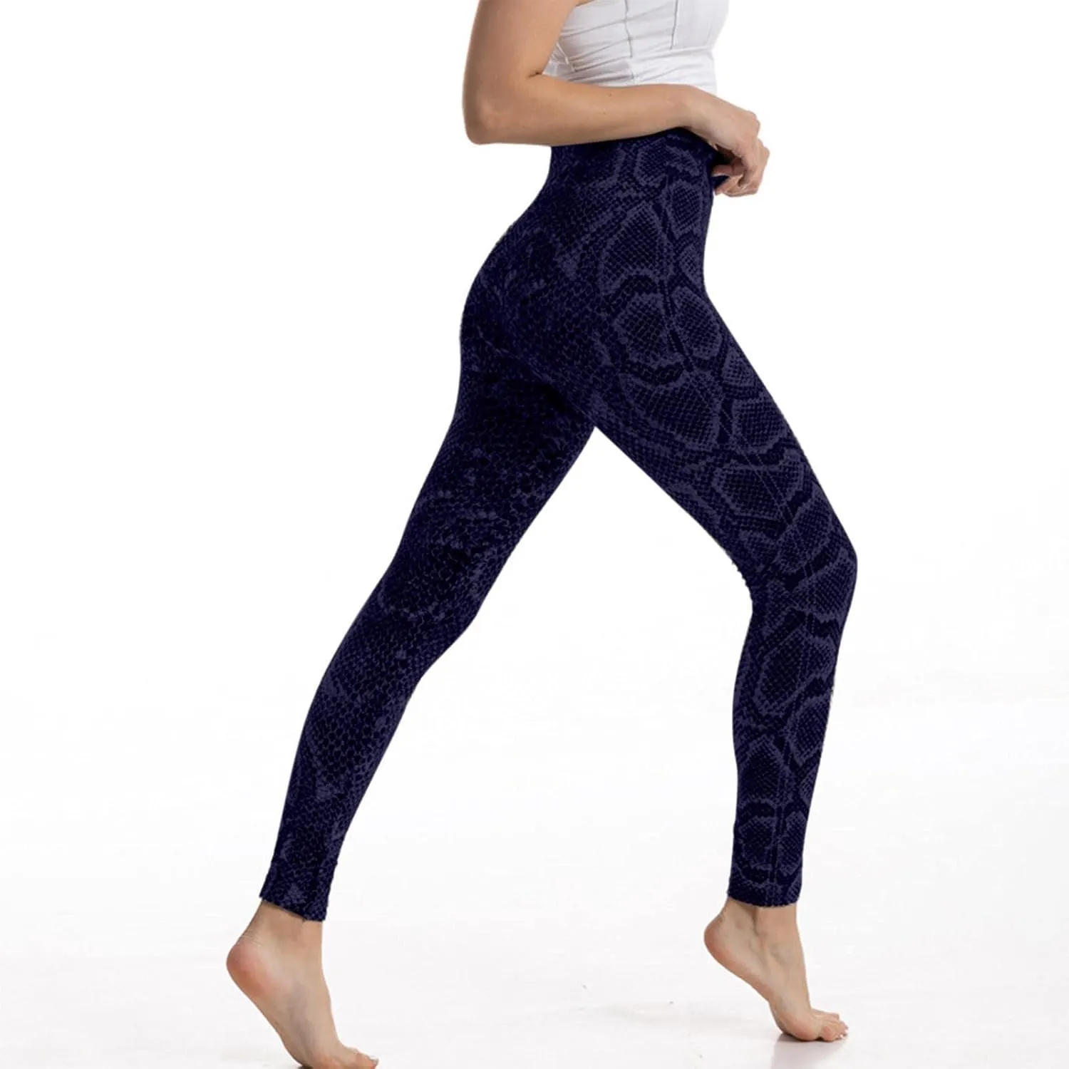 Casual Leggings for Women High Waist Printed Tummy Control Butt Lifting Pants Causal Fitness Workout Elastic Waist Patterned