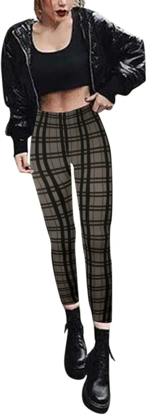 Casual Leggings for Women High Waist Printed Tummy Control Butt Lifting Pants Funny Elastic Waist Slimming Compression