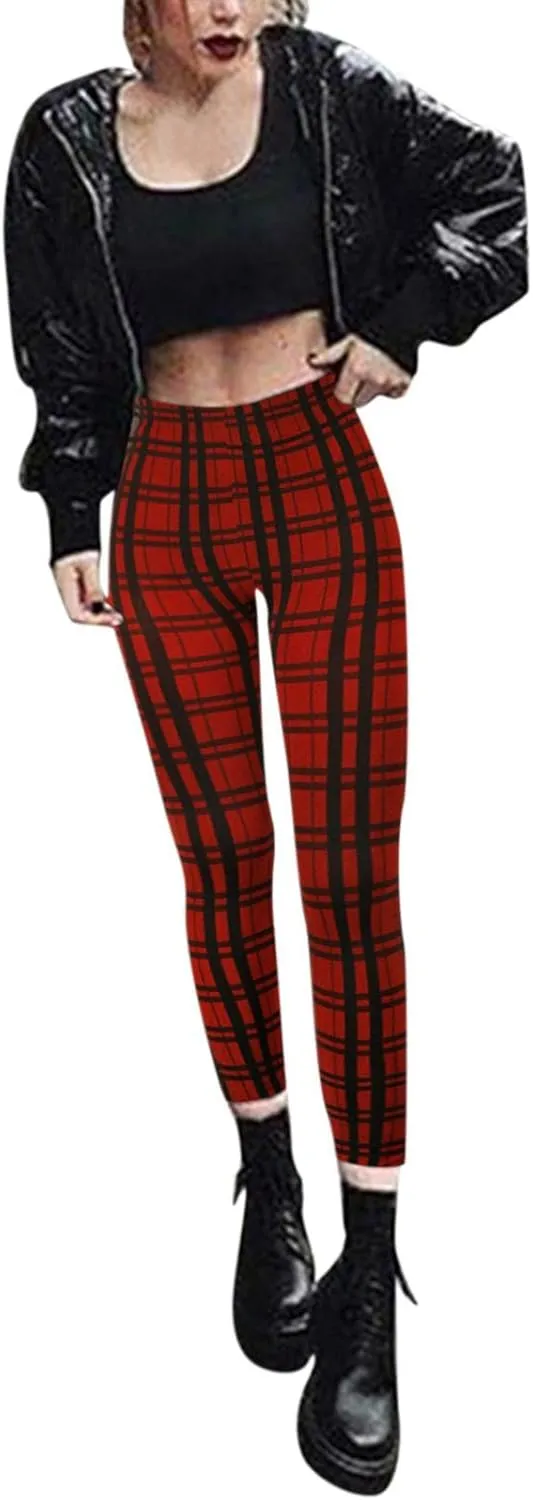 Casual Leggings for Women High Waist Printed Tummy Control Butt Lifting Pants Funny Fitted Compression Patterned Slimming