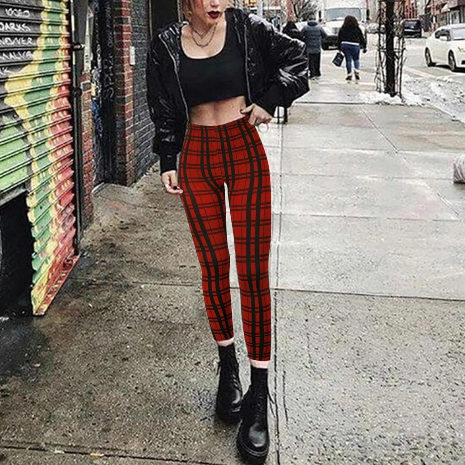 Casual Leggings for Women High Waist Printed Tummy Control Butt Lifting Pants Funny Fitted Compression Patterned Slimming
