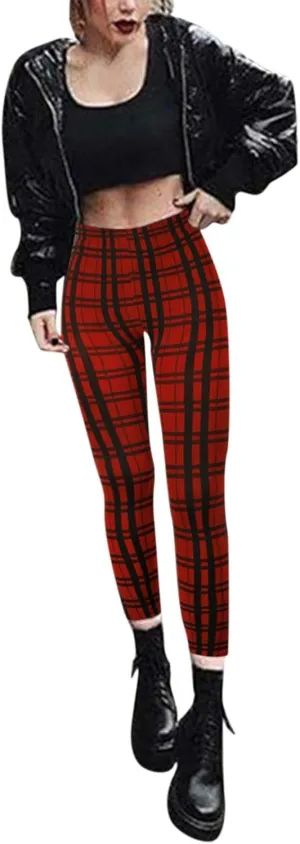 Casual Leggings for Women High Waist Printed Tummy Control Butt Lifting Pants Funny Fitted Compression Patterned Slimming