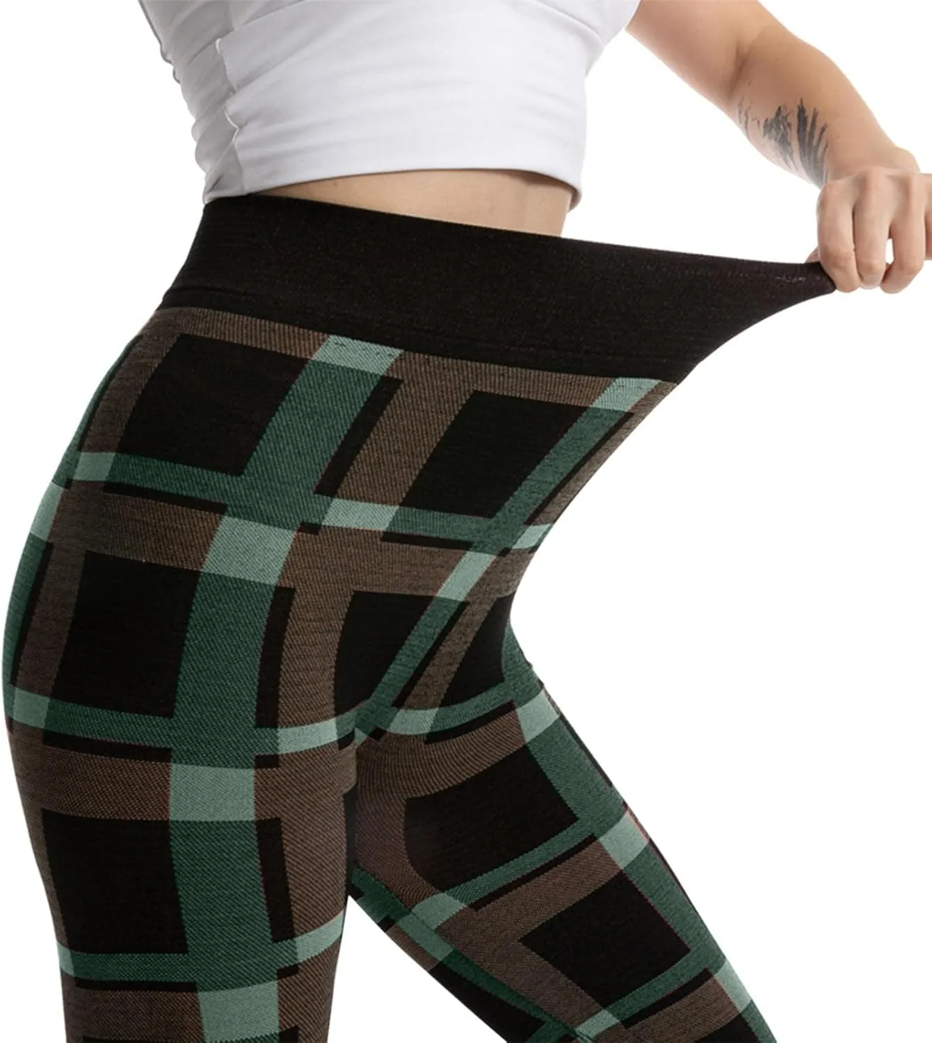 Casual Leggings for Women High Waist Printed Tummy Control Butt Lifting Pants Tights Fitness Compression Elastic Waist