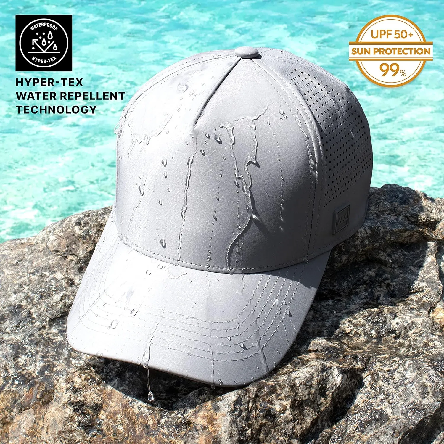 CHOK.LIDS Waterproof Ball Cap Cooling Mesh Running Baseball Cap Breathable Quick Dry Outdoor Sport Fitted Hat for Men Women