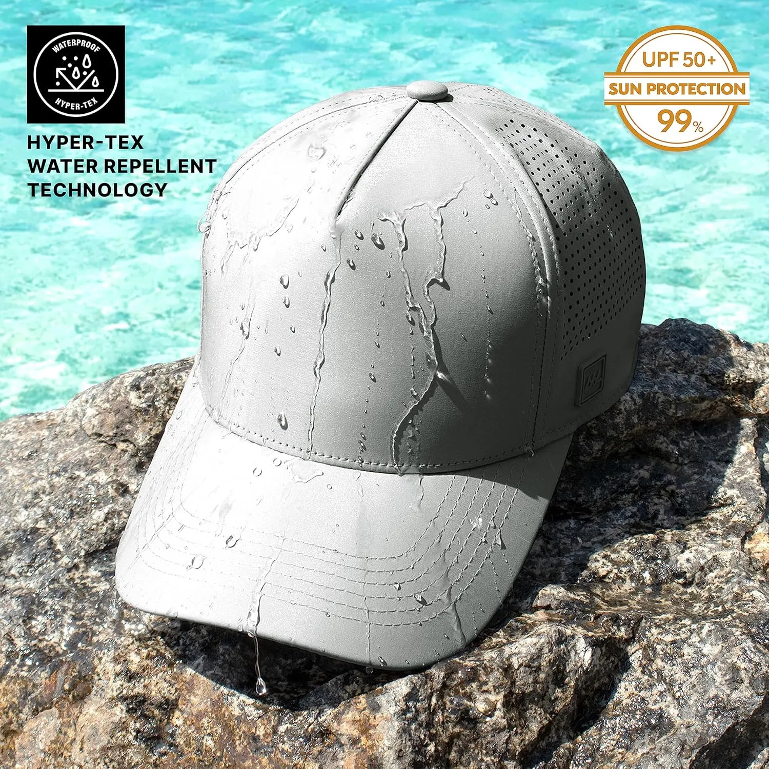 CHOK.LIDS Waterproof Ball Cap Cooling Mesh Running Baseball Cap Breathable Quick Dry Outdoor Sport Fitted Hat for Men Women
