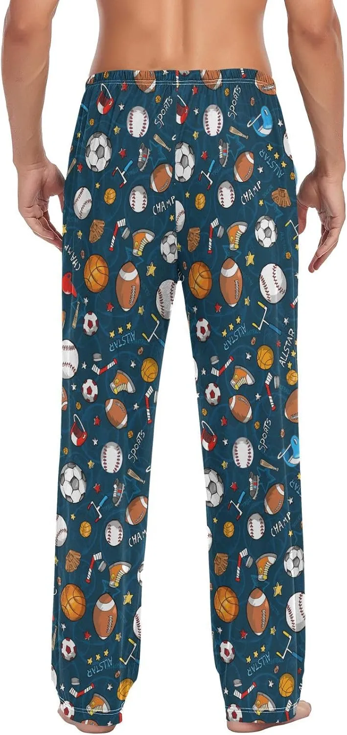 Christmas Winter Men's Pajama Pants Ho Ho Ho Santa Claus Laugh Super Soft Lounge Pajama Bottoms with Pockets